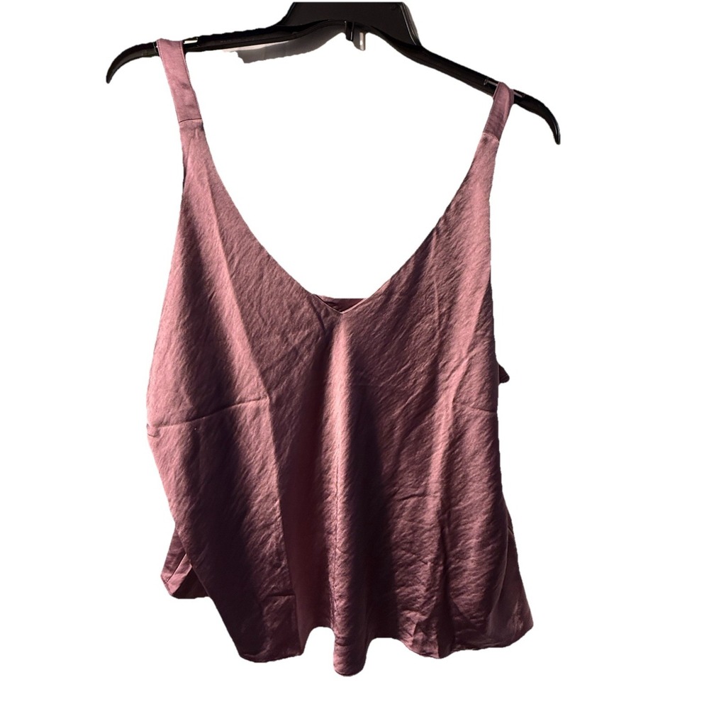 Wildfang The Empower Satin Cami Top XL Mauve Pink Adjustable Strap NWT